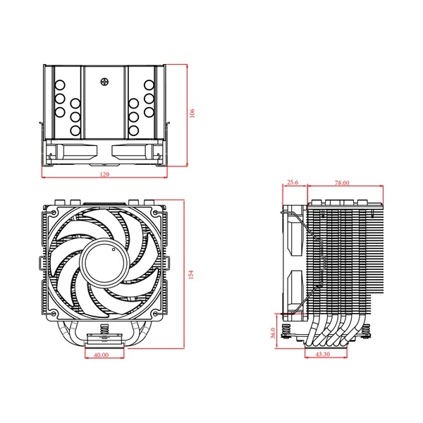 ID-Cooling CPU Cooler - SE-226-XT ARGB (16.2-31.5dB; max 95,99 m3/h; 4Pin csatlakozó, 6 db heatpipe, 12cm, PWM, LED)