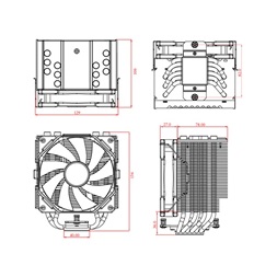ID-Cooling CPU Cooler - SE-226-XT BLACK (16.2-35.2dB; max 129,39 m3/h; 4Pin csatlakozó, 6 db heatpipe, 12cm, PWM,)