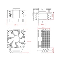 ID-Cooling CPU Cooler - SE-903-XT (25,8dB; max. 77,81 m3/h, 4pin csatlakozó, 3 db heatpipe, 9cm, PWM, LED)