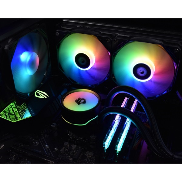 ID-Cooling CPU Water Cooler - ZOOMFLOW 240 XT (13.8-30.5dB; max. 126,57 m3/h; 2x12cm, A-RGB LED)