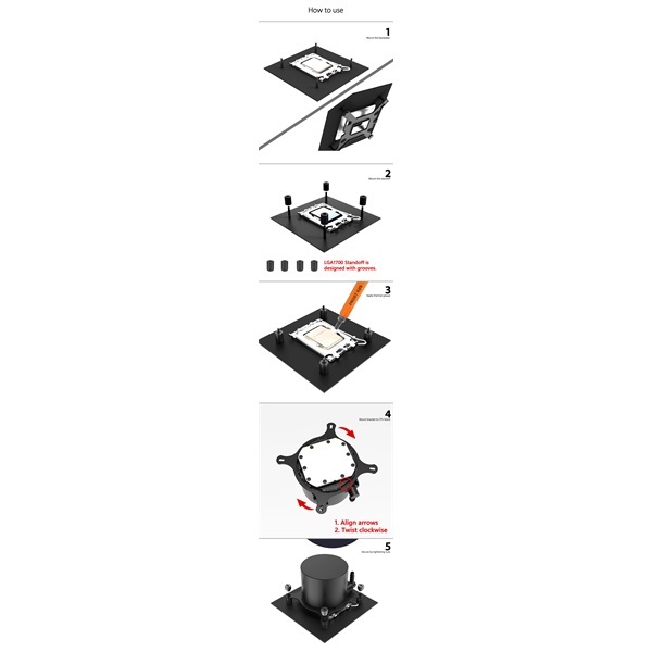 ID-Cooling Cooler Rögzítőkészlet - Vízhűtéshez KIT-AIO-LGA1217 (Intel LGA1700/1200/115X kompatibilis)