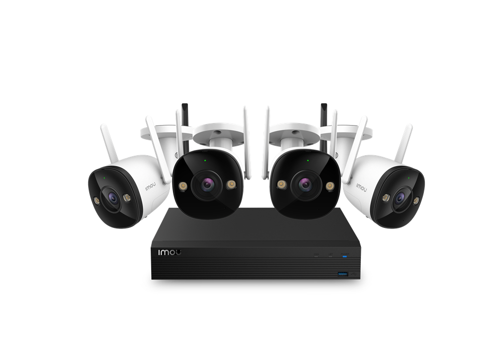 IMOU 4db wifi 2MP Full-Color csőkamerával/1 db 4 csatornás Wifis hálózati rögzítő/1TB HDD vezeték nélküli megfigyelő sze