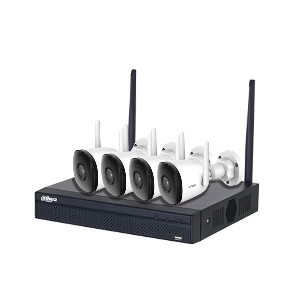 IMOU 4db wifi 2MP csőkamera/1db 4 csat. Wifis hálózati rögzítő/1TB HDD vezeték nélküli megfigyelő szett (Újracsomagolt)
