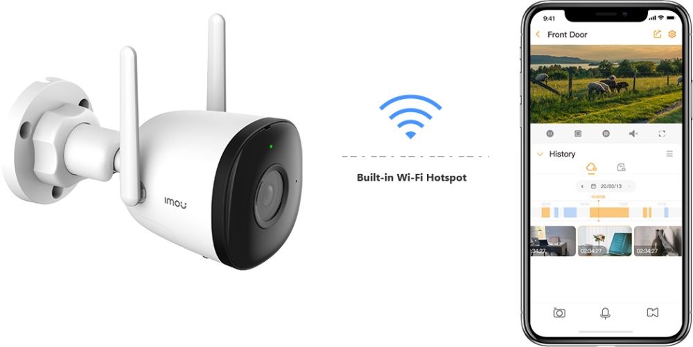 IMOU Bullet 2C 4MP kültéri, H265, 2.8mm (106°), IR30m, beépített mikrofon, SD, fix lencsés Wi-Fi csőkamera