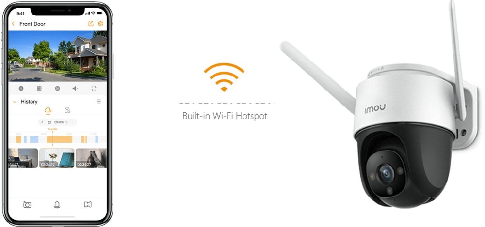IMOU Cruiser kültéri 2MP, H265, 3.6mm (89°), IR30m, mikrofon/hangszóró, SD, fix lencsés Wi-Fi PT kamera
