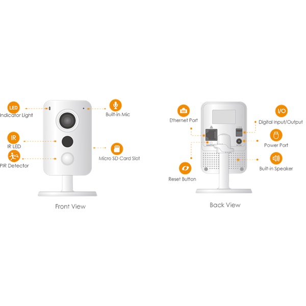 IMOU Cube beltéri, 2MP, 2,8mm(105°),H265, 25fps, IR10m, mikrofon/hangszóró, microSD, fix lencsés Wifi csempekamera
