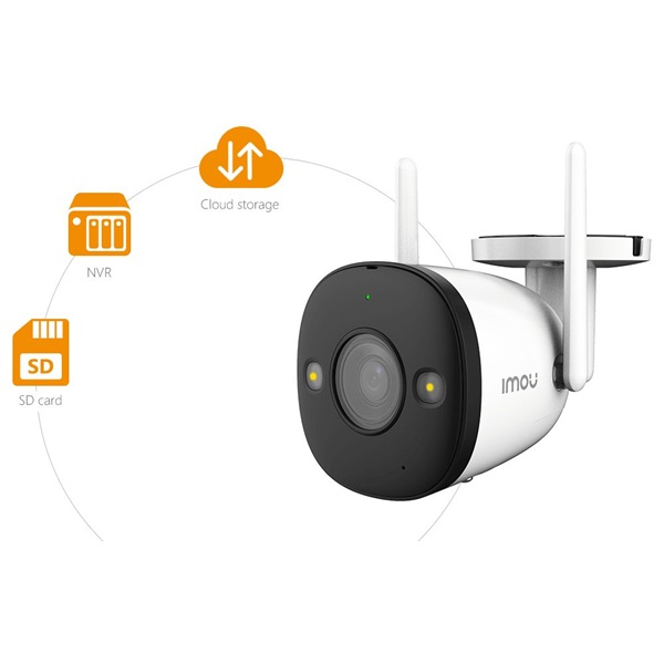 IMOU IPC-F22FEP, Bullet 2E, 2MP, kültéri, Full color, LED30m, mikrofon, 12VDC, IP wifi csőkamera