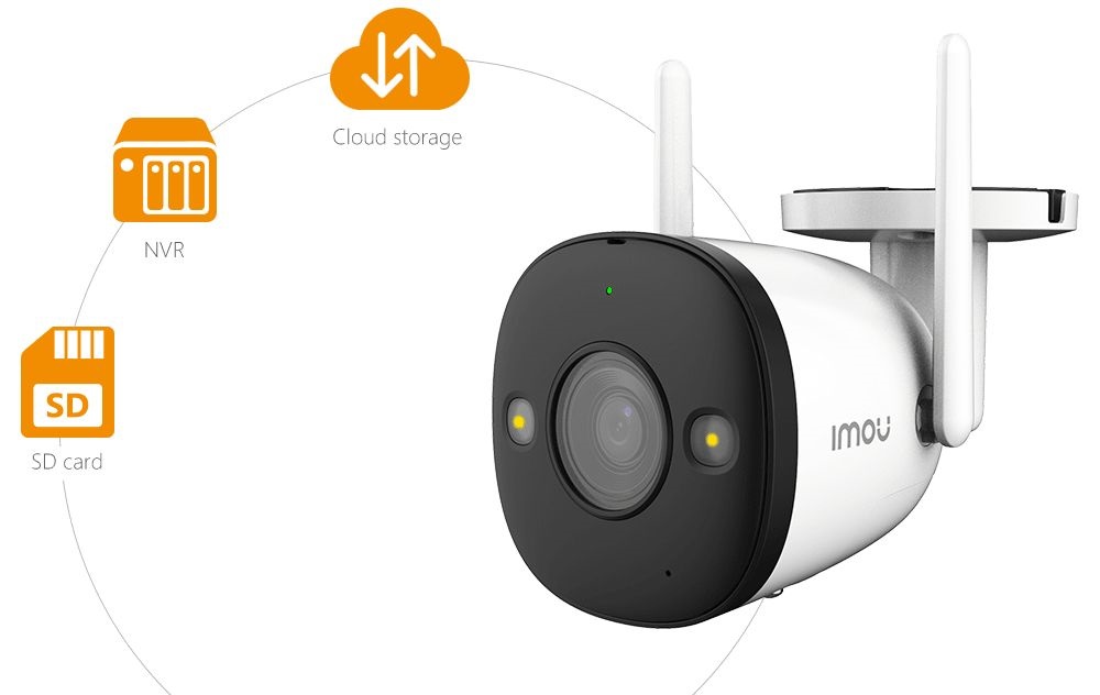 IMOU IPC-F22FEP, Bullet 2E, 2MP, kültéri, Full color, LED30m, mikrofon, 12VDC, IP wifi csőkamera