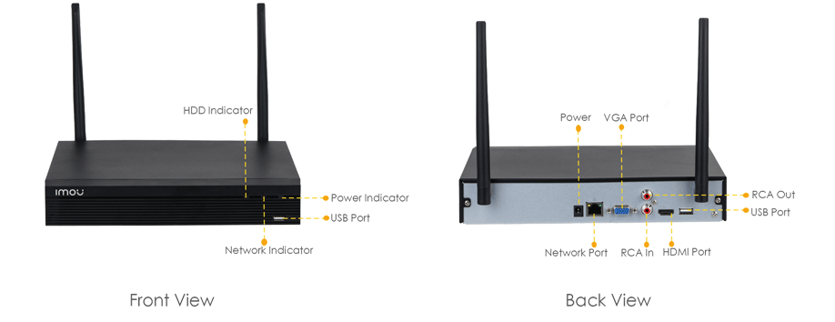 IMOU NVR1108HS-W-S2 8 csatorna/H265/Wifi 16Mbps/1x SATA(8TB)/Wifi hálózati rögzítő