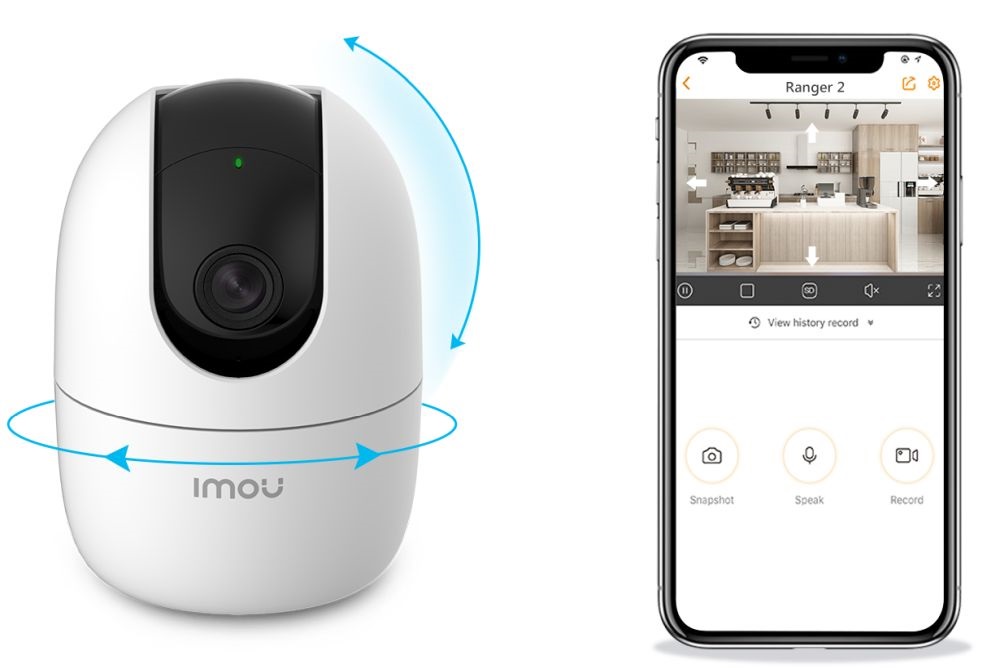 IMOU RANGER 2/2MP/3,6mm/beltéri/H265/IR10m/D&N(ICR)/DWDR/SD/audio/5VDC/IP wifi PT dome kamera