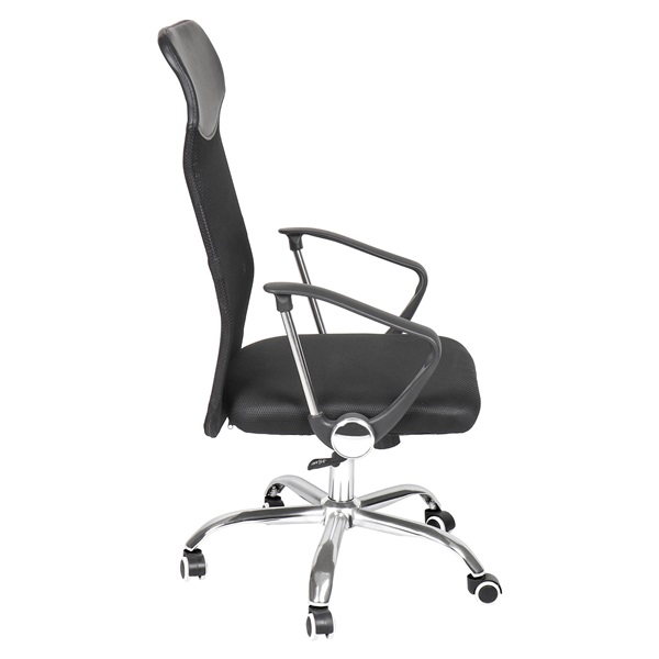 IRISOffice AURORA BLACK fekete, szövet-hálós, magas háttámlás irodai forgószék (Használt - B)