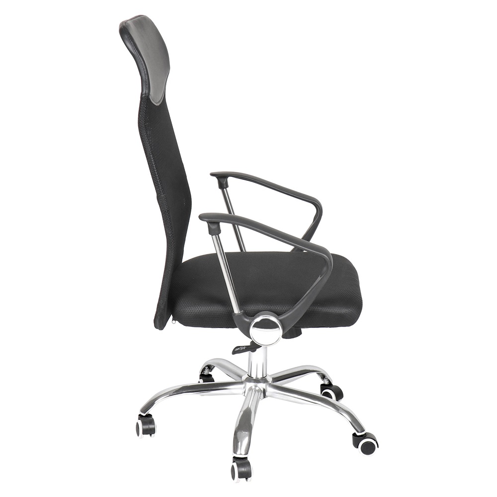 IRISOffice AURORA BLACK fekete, szövet-hálós, magas háttámlás irodai forgószék (Használt - B)