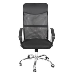 IRISOffice AURORA BLACK fekete, szövet-hálós, magas háttámlás irodai forgószék (Használt - B)