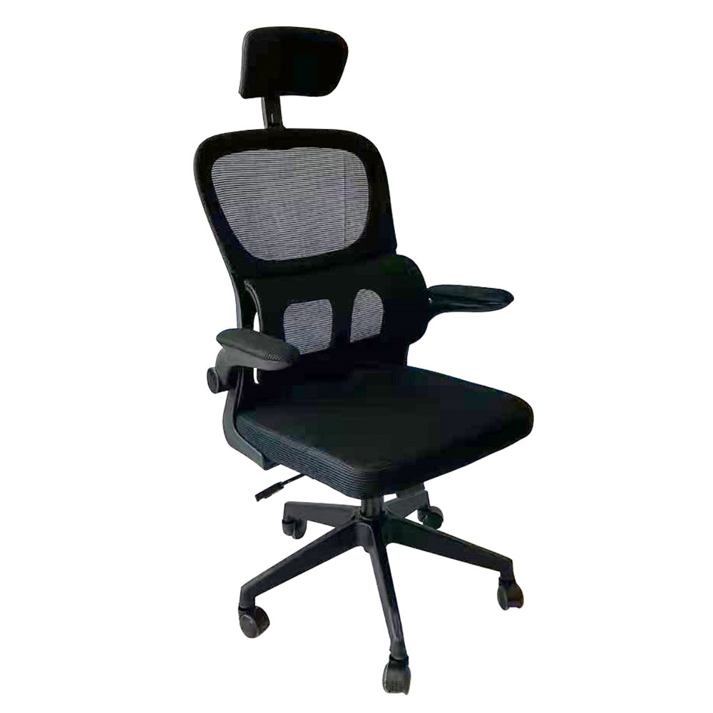 IRISOffice Arcadia fekete, ergonómikus, szövet-hálós irodai forgószék fej és háttámasszal