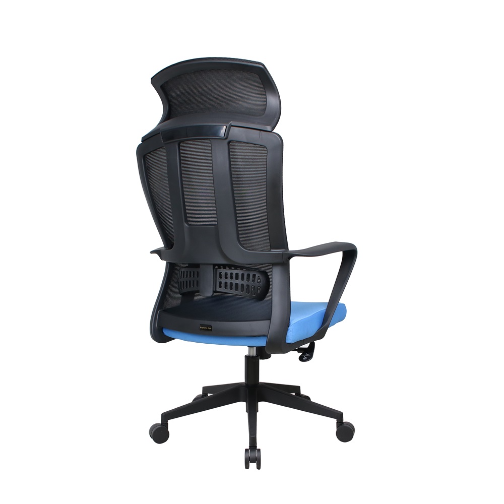 IRISOffice Astra kék/fekete ergonómikus, szövet-hálós irodai forgószék fej és háttámasszal