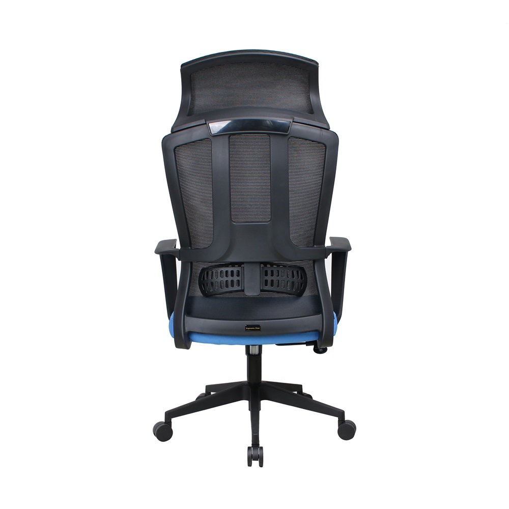 IRISOffice Astra kék/fekete ergonómikus, szövet-hálós irodai forgószék fej és háttámasszal