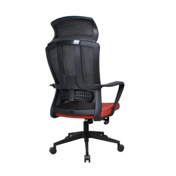 IRISOffice Astra narancs/fekete ergonómikus, szövet-hálós irodai forgószék fej és háttámasszal