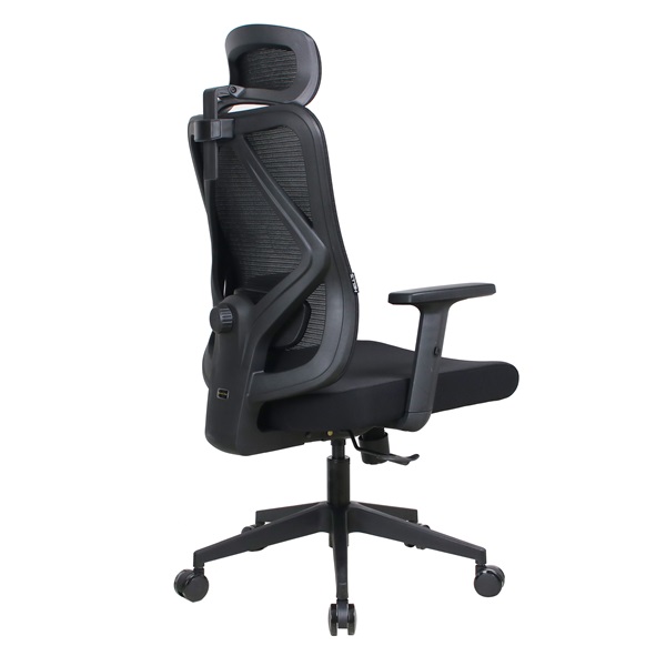 IRISOffice Eclipse fekete ergonómikus, szövet-hálós irodai forgószék fej és háttámasszal