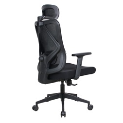 IRISOffice Eclipse fekete ergonómikus, szövet-hálós irodai forgószék fej és háttámasszal