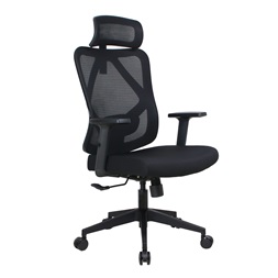 IRISOffice Eclipse fekete ergonómikus, szövet-hálós irodai forgószék fej és háttámasszal