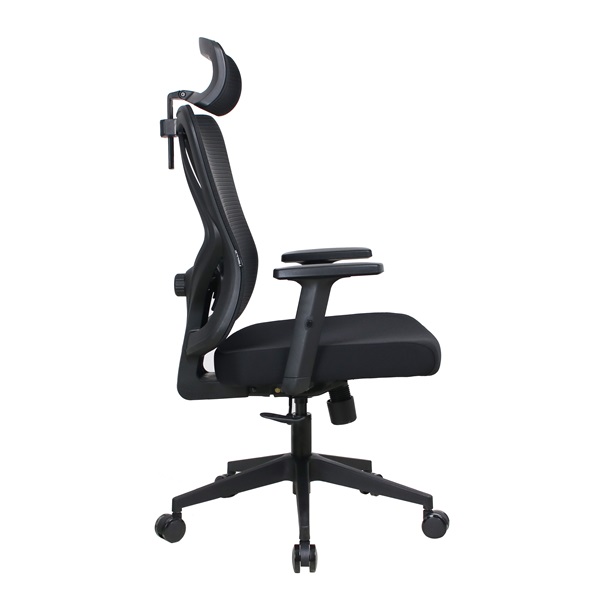 IRISOffice Eclipse fekete ergonómikus, szövet-hálós irodai forgószék fej és háttámasszal