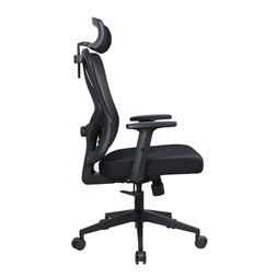 IRISOffice Eclipse fekete ergonómikus, szövet-hálós irodai forgószék fej és háttámasszal