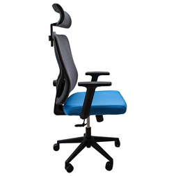 IRISOffice Eclipse kék/szürke ergonómikus, szövet-hálós irodai forgószék fej és háttámasszal