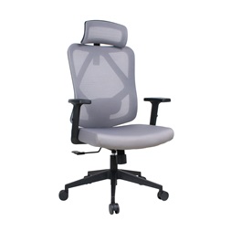 IRISOffice Eclipse szürke ergonómikus, szövet-hálós irodai forgószék fej és háttámasszal