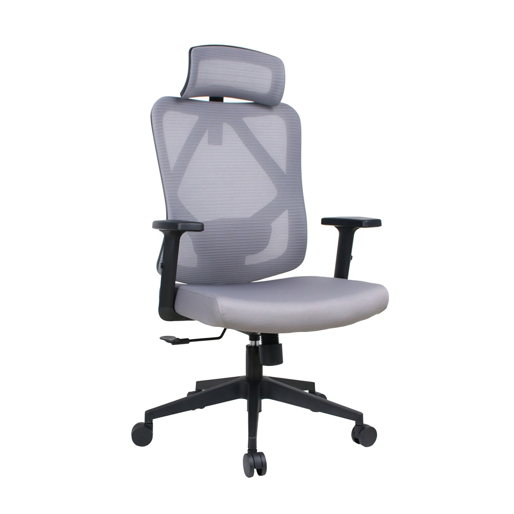 IRISOffice Eclipse szürke ergonómikus, szövet-hálós irodai forgószék fej és háttámasszal