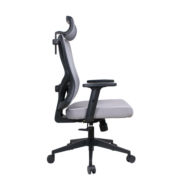 IRISOffice Eclipse szürke ergonómikus, szövet-hálós irodai forgószék fej és háttámasszal