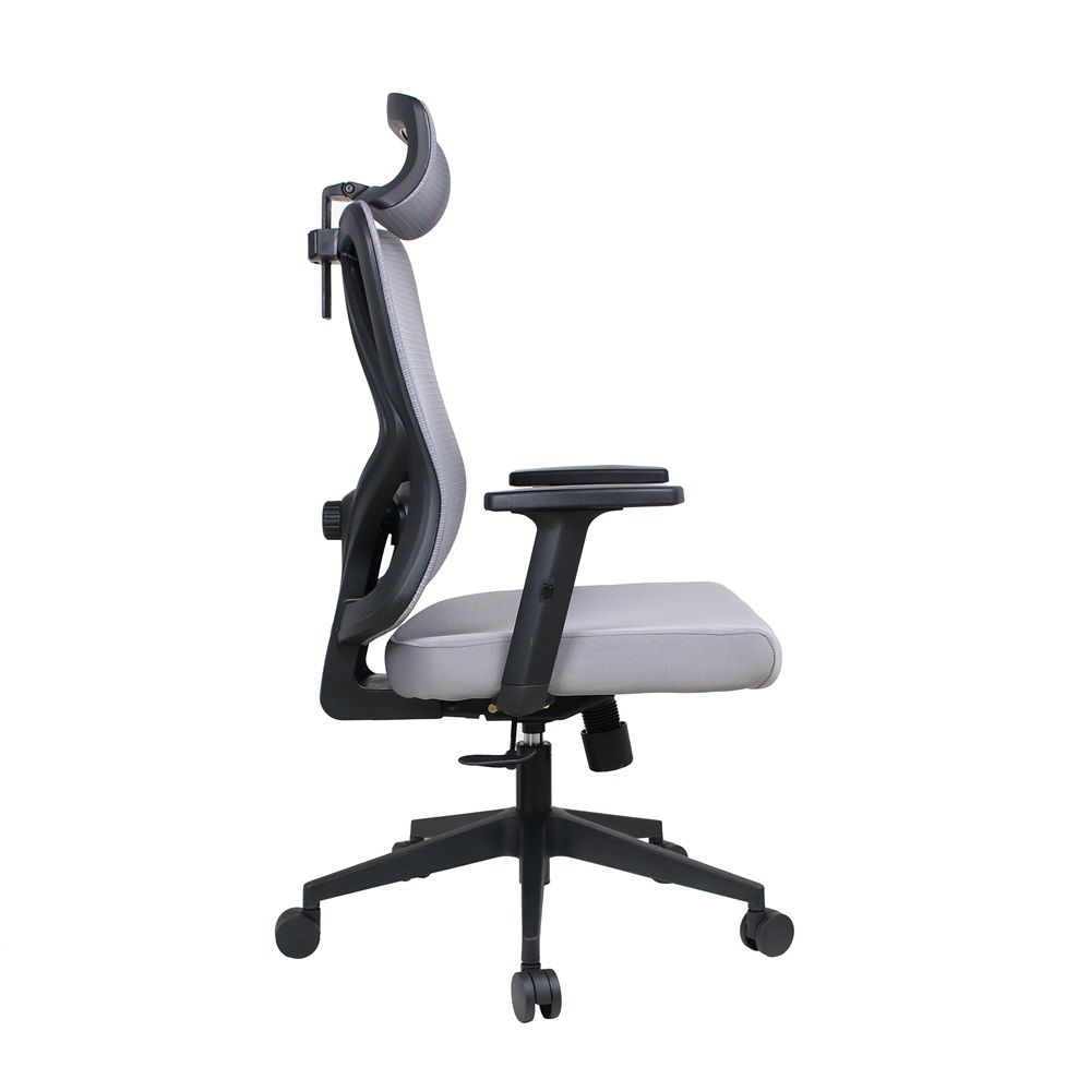 IRISOffice Eclipse szürke ergonómikus, szövet-hálós irodai forgószék fej és háttámasszal