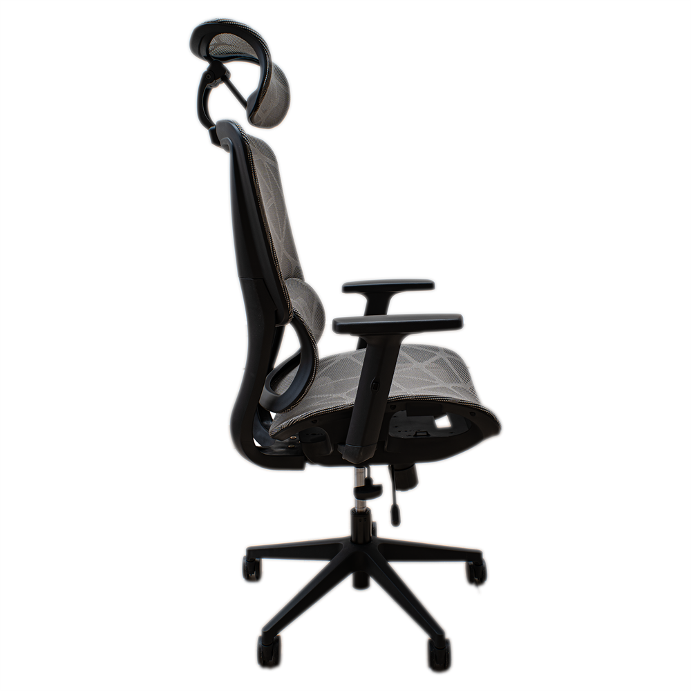 IRISOffice Helix szürke ergonómikus, szövet-hálós irodai forgószék fej és háttámasszal