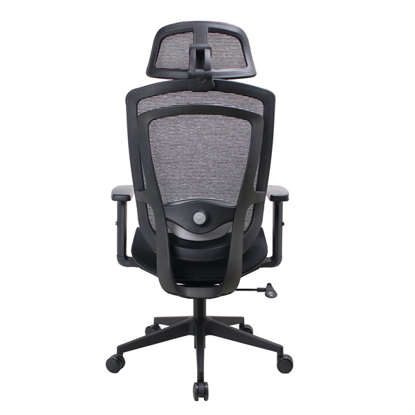 IRISOffice Nimbus fekete ergonómikus, szövet-hálós irodai forgószék fej és háttámasszal