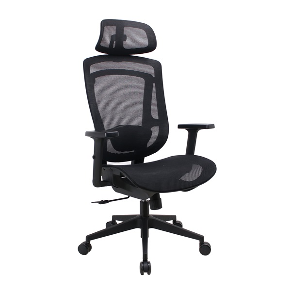 IRISOffice Nimbus fekete ergonómikus, szövet-hálós irodai forgószék fej és háttámasszal