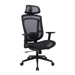 IRISOffice Nimbus fekete ergonómikus, szövet-hálós irodai forgószék fej és háttámasszal
