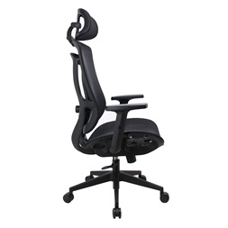 IRISOffice Nimbus fekete ergonómikus, szövet-hálós irodai forgószék fej és háttámasszal