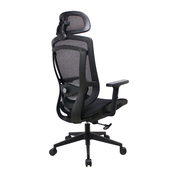 IRISOffice Nimbus fekete ergonómikus, szövet-hálós irodai forgószék fej és háttámasszal