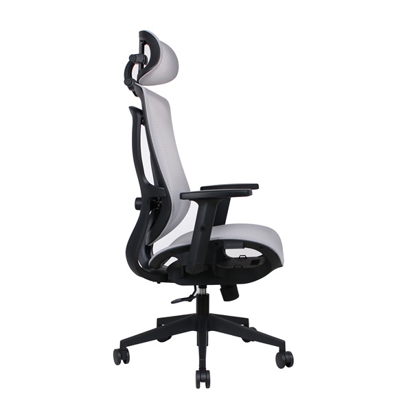 IRISOffice Nimbus szürke ergonómikus, szövet-hálós irodai forgószék fej és háttámasszal