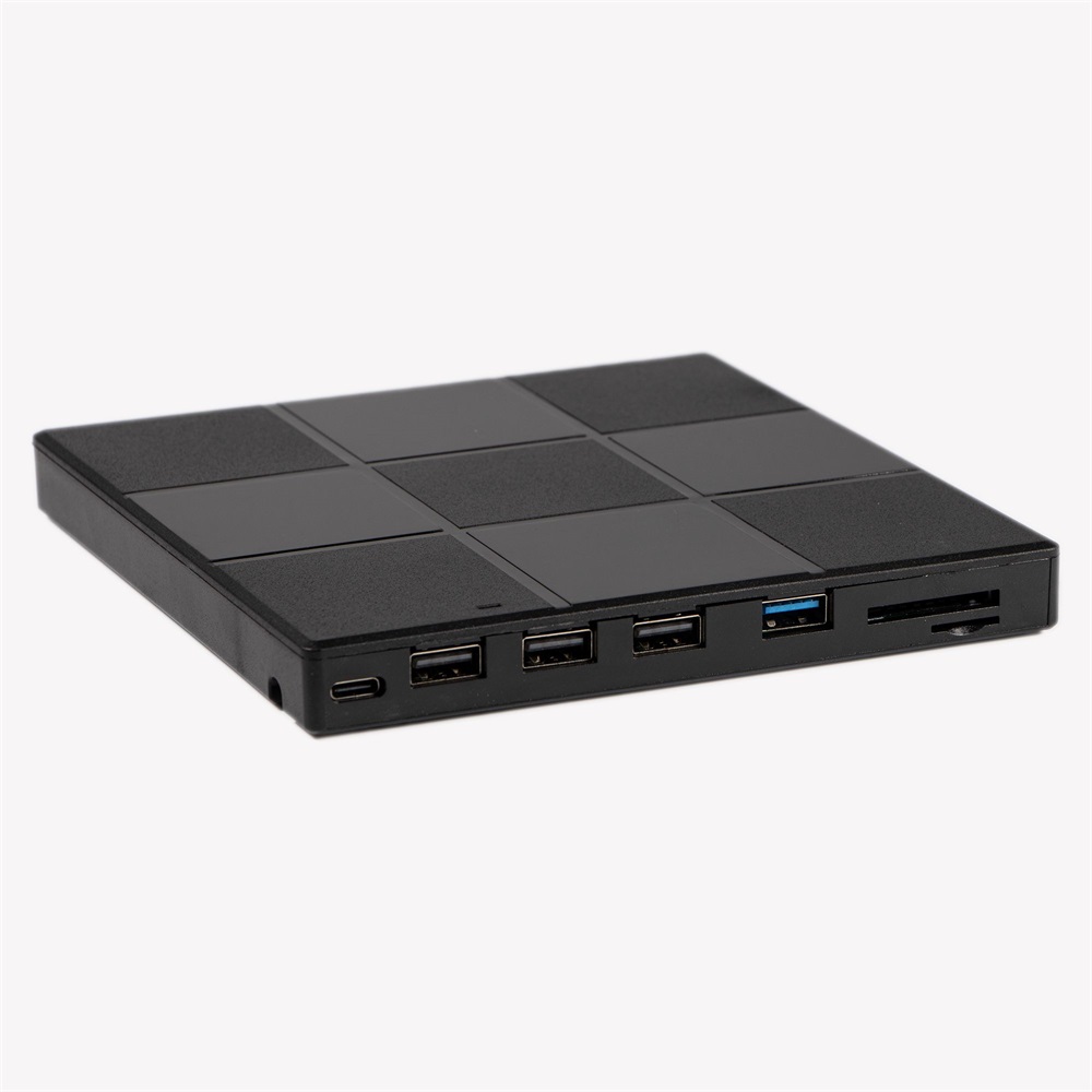 IRIS CUBE EXTERNAL külső DVD író, 8in1, USB 3.0, Read/write:CD/VCD/DVD, tálcás, DVD-RW, fekete