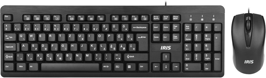 IRIS C-13 USB fekete billentyűzet + egér