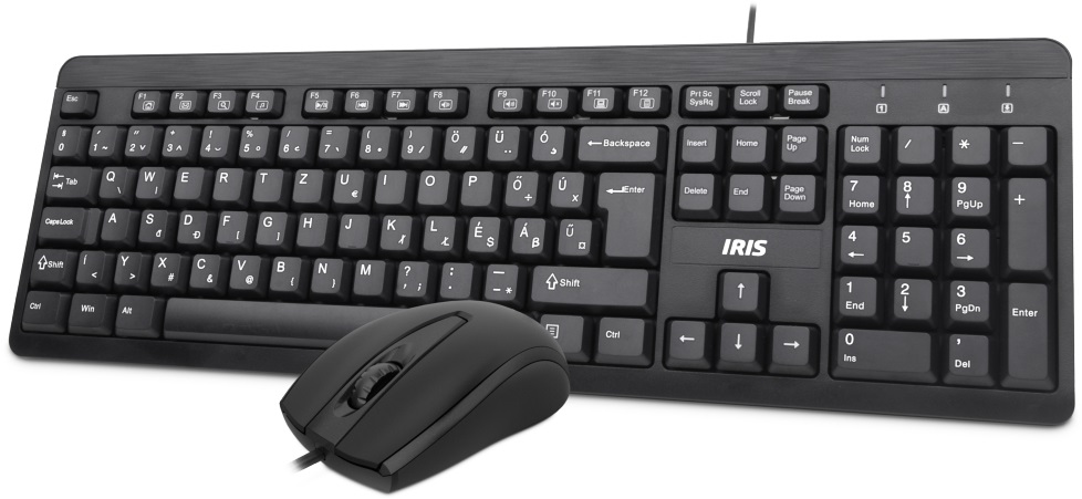 IRIS C-13 USB fekete billentyűzet + egér