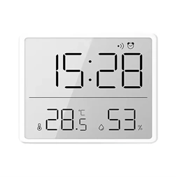 IRIS DC-111-W hőmérséklet és páratartalom kijelzéssel, ébresztő funkcióval fehér digitális óra