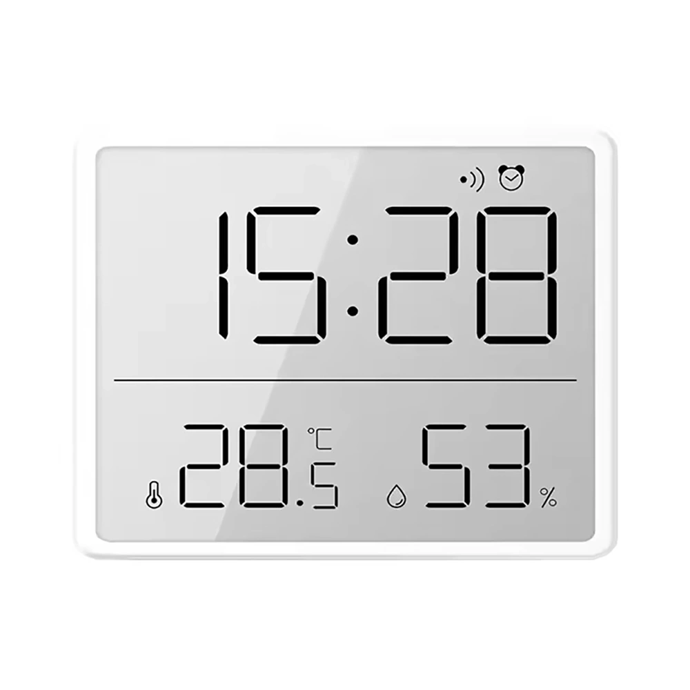 IRIS DC-111-W hőmérséklet és páratartalom kijelzéssel, ébresztő funkcióval fehér digitális óra