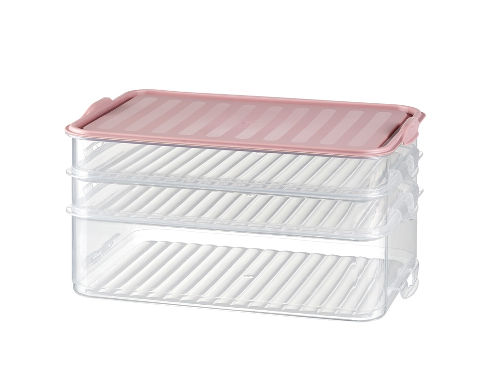 IRIS G-464 EASY-CLICK háromszintes ételtároló szett 2x750ml+1.600ml 15,5x23x12,5cm