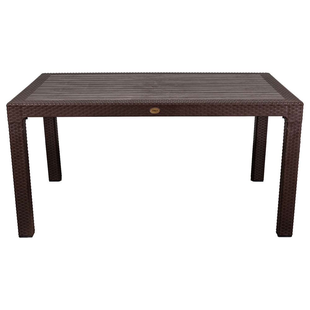 IRIS GF-210BR ECO barna műanyag kerti asztal rattan 90x150cm (Újszerű)