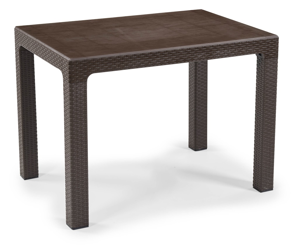 IRIS GF-240BR ECO barna műanyag kerti asztal rattan 70x100cm (Használt - A)