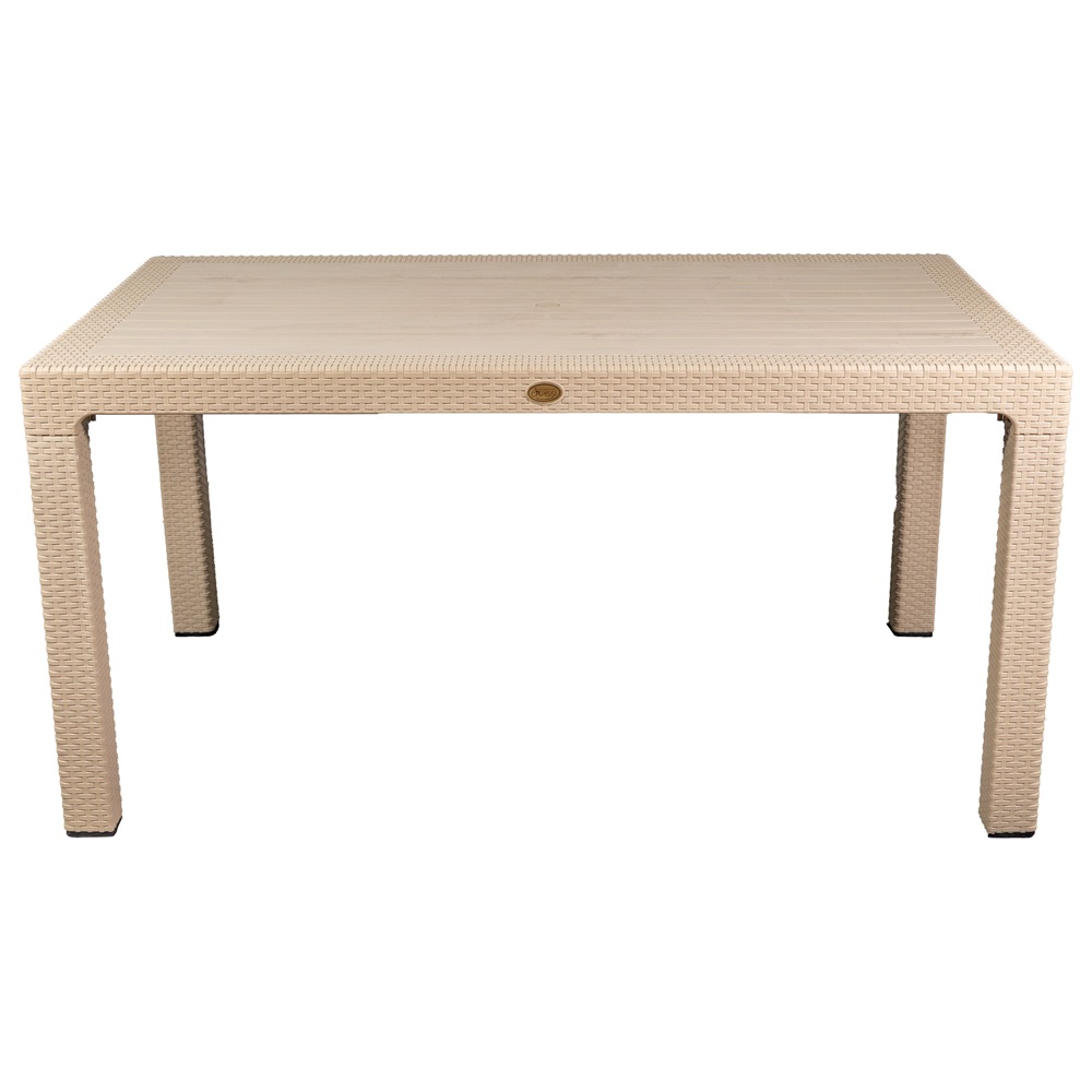 IRIS GF-800C ORIGINAL CAPPUCCINO műanyag kerti asztal rattan 90x150cm