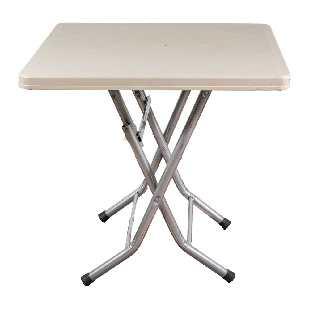 IRIS GF-200C ECO cappuccino asztal fém lábbal 80x80 cm (Újszerű)