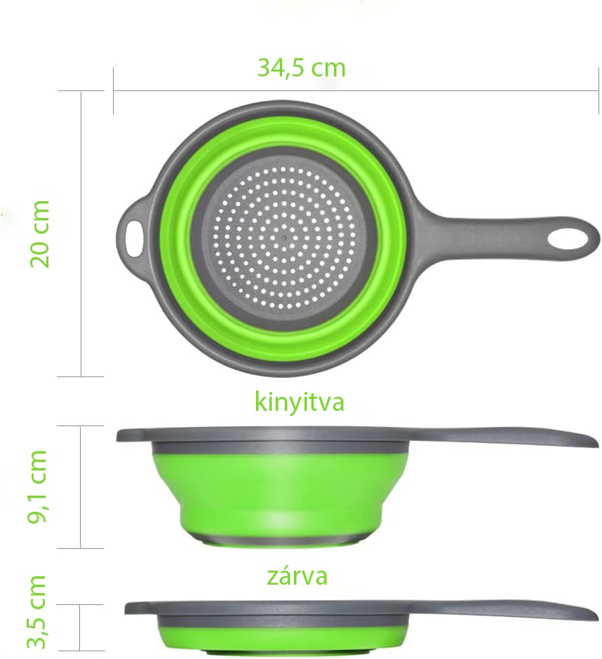 IRIS KT-248-G összecsukható szilikon nyeles szűrő
