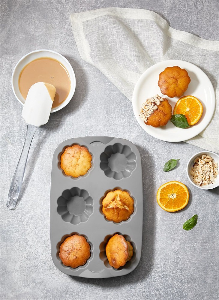 IRIS MIX szilikon muffin sütőforma 6 darabhoz, szürke, fekete vagy piros színű SL-3207